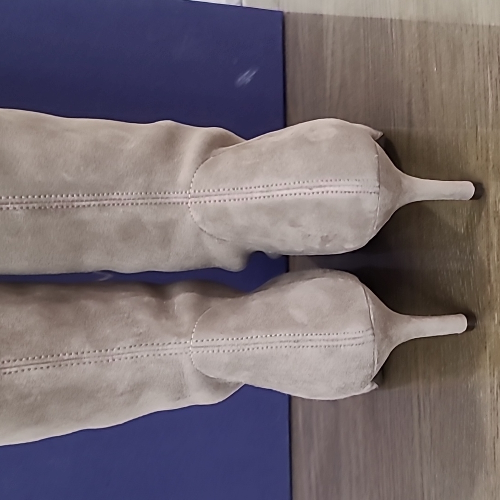 Stuart Weitzman Tiemodel Suede Leather Over-the-knee Boots In Taupe - NWT/NIB - Picture 7 of 16